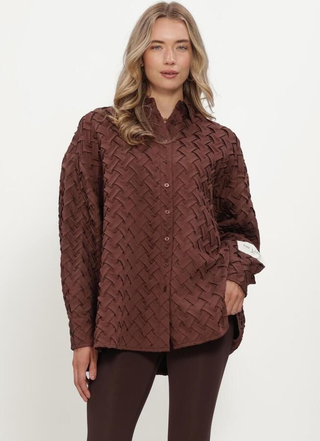 ALIX THE LABEL Dames Blouses Ladies Woven Pleated Blouse Bruin