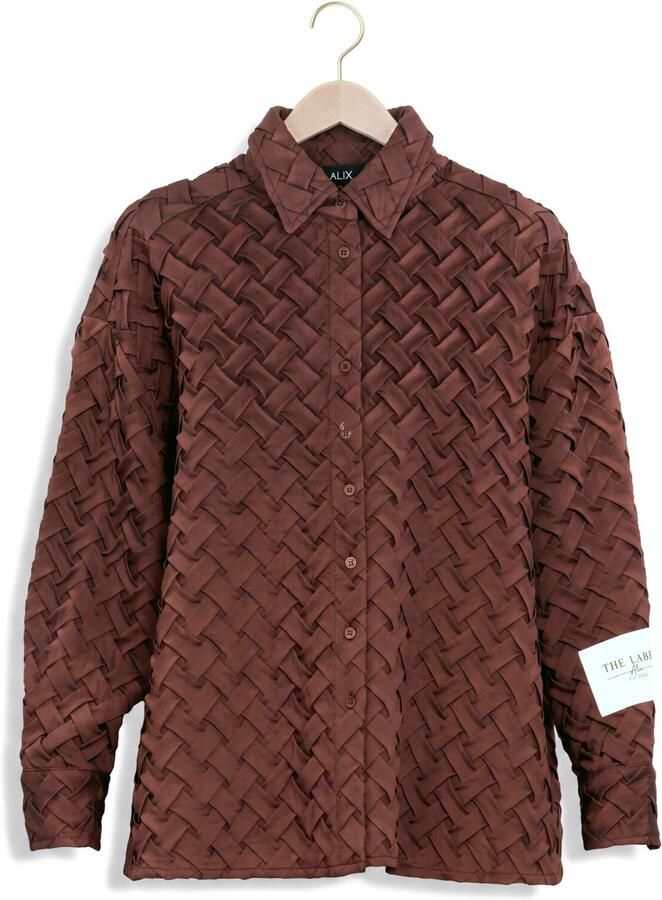 ALIX THE LABEL Dames Blouses Ladies Woven Pleated Blouse Bruin - Foto 2
