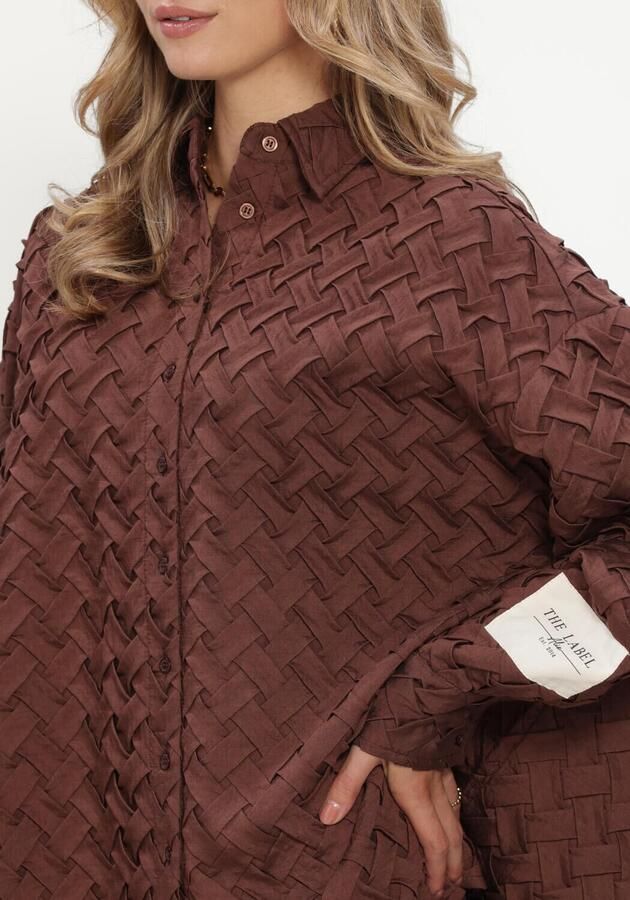 ALIX THE LABEL Dames Blouses Ladies Woven Pleated Blouse Bruin - Foto 4