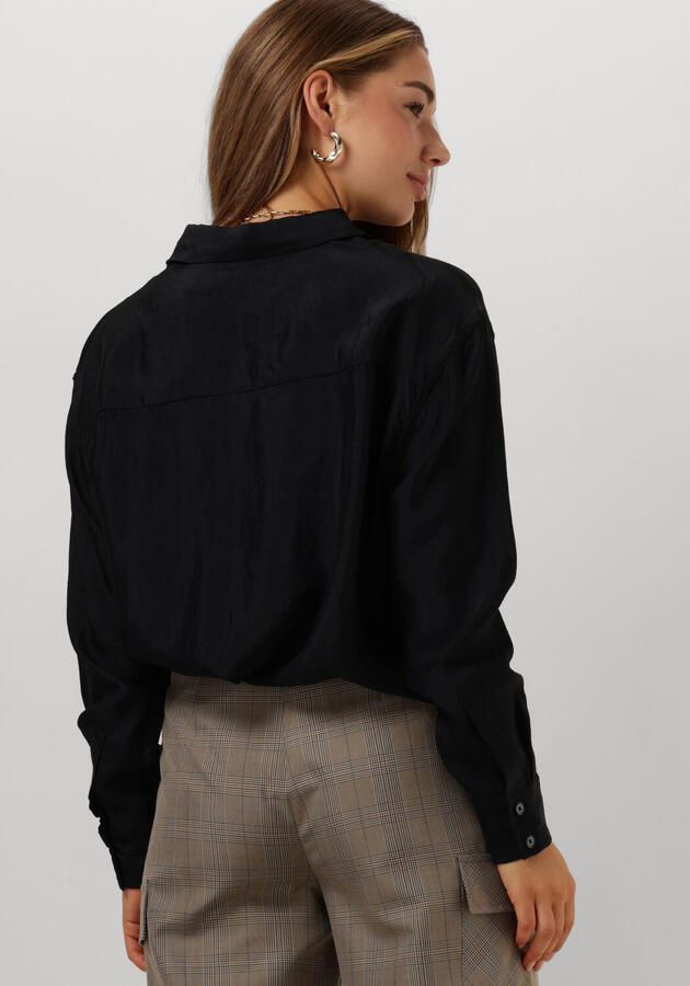 ALIX THE LABEL Dames Blouses Ladies Woven Shiny Crinkle Blouse Zwart - Foto 3