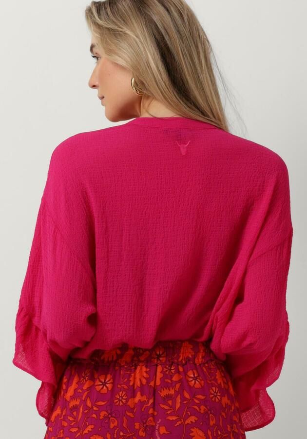 ALIX THE LABEL Dames Blouses Ladies Woven Structured Chiffon Ruffle Blouse Roze - Foto 2