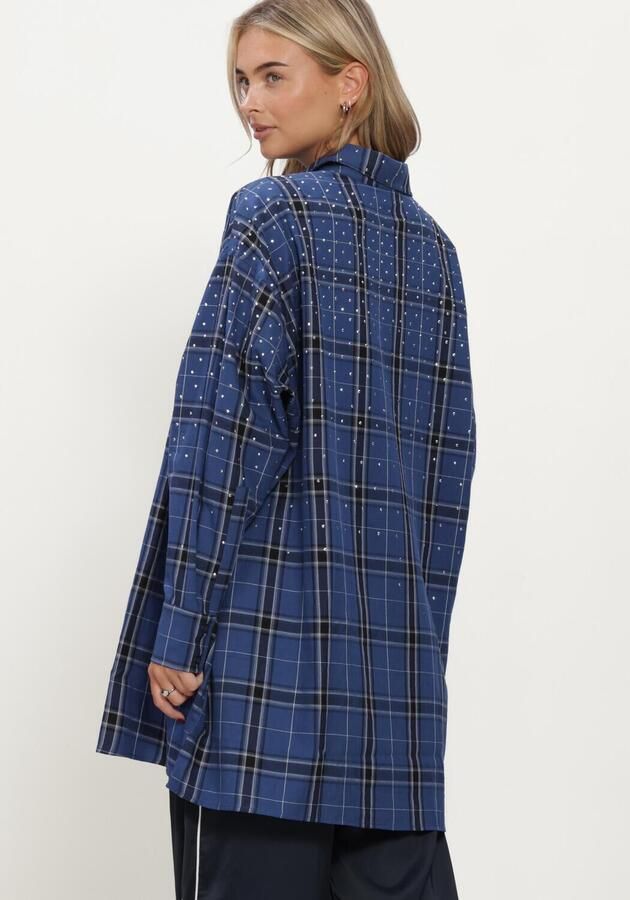 ALIX THE LABEL Dames Blouses Ladies Woven Studded Check Blouse Dress Blauw - Foto 2