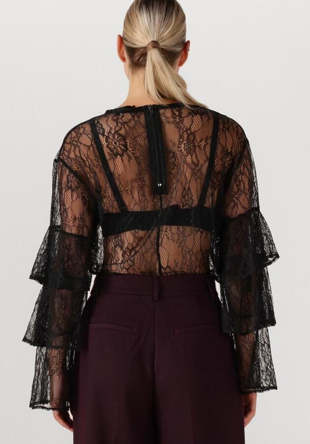 ALIX THE LABEL Dames Blouses Ruffle Lace Top Zwart - Foto 3