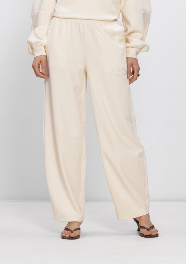 ALIX THE LABEL Dames Broeken Ladies Knitted Balloon Sweat Pants Ecru