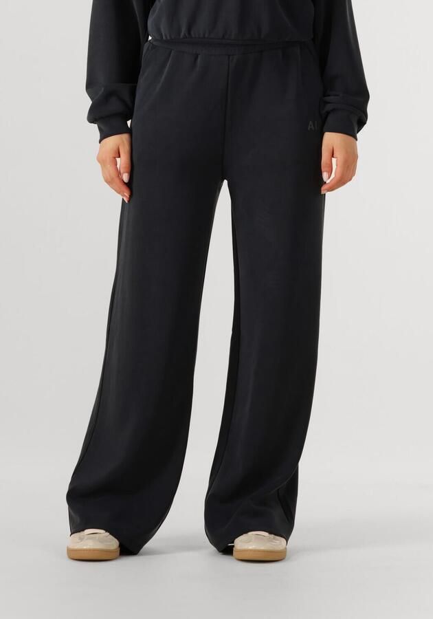 ALIX THE LABEL Dames Broeken Ladies Knitted Flowy Wide Leg Pants Zwart - Foto 4