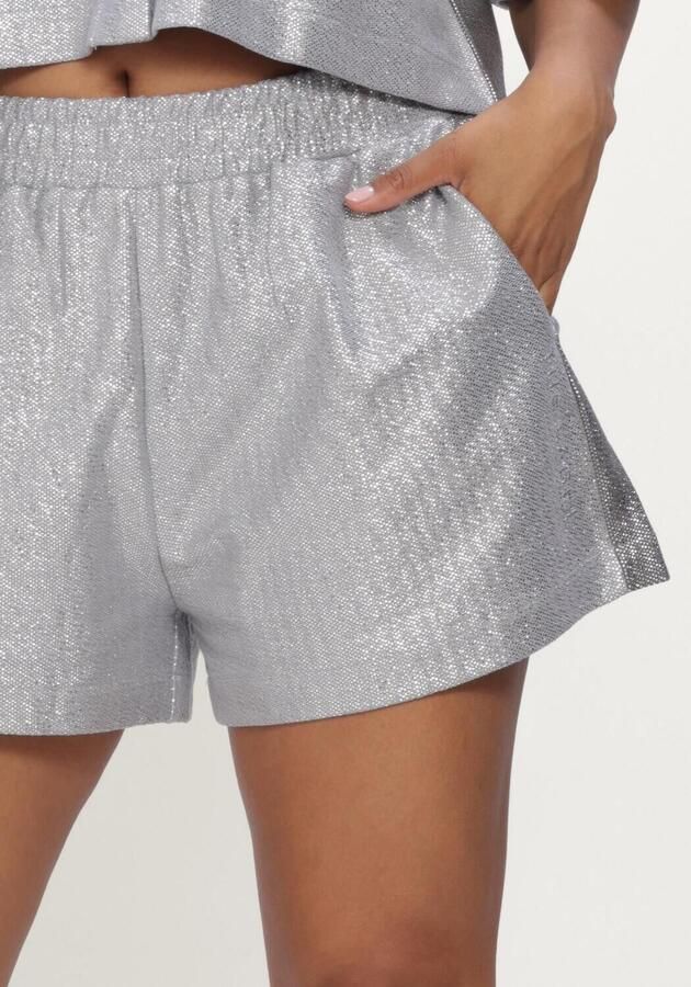 Alix the Label straight leg regular waist casual short met glitters grijs - Foto 3