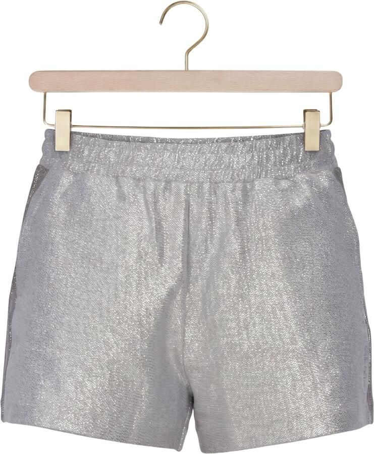 Alix the Label straight leg regular waist casual short met glitters grijs - Foto 2