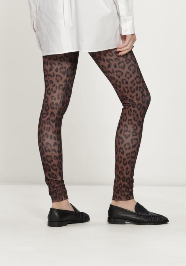 ALIX THE LABEL Dames Broeken Ladies Knitted Leopard Legging Bruin - Foto 2