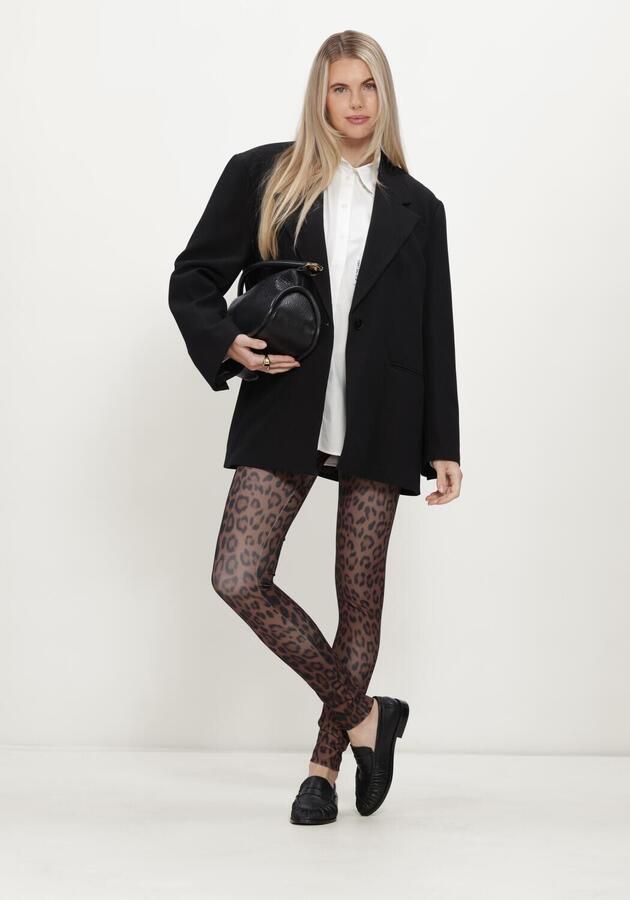 ALIX THE LABEL Dames Broeken Ladies Knitted Leopard Legging Bruin - Foto 4