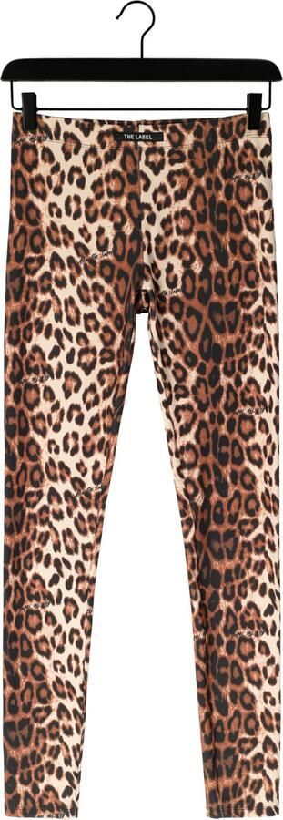 Alix the Label skinny regular waist legging met panterprint bruin - Foto 4