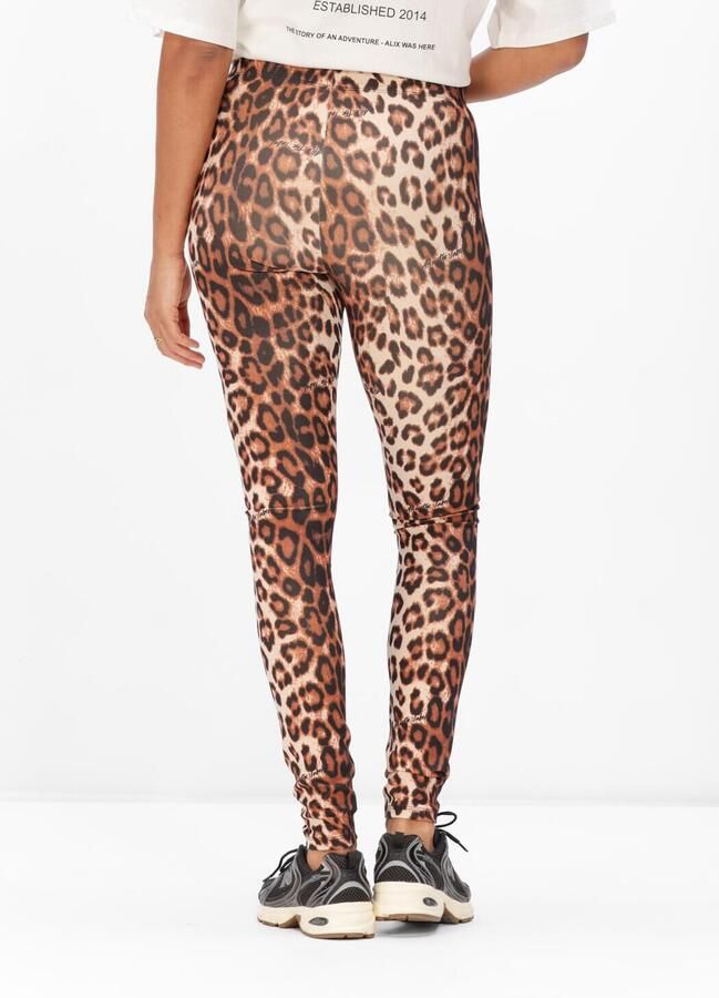 Alix the Label skinny regular waist legging met panterprint bruin - Foto 2