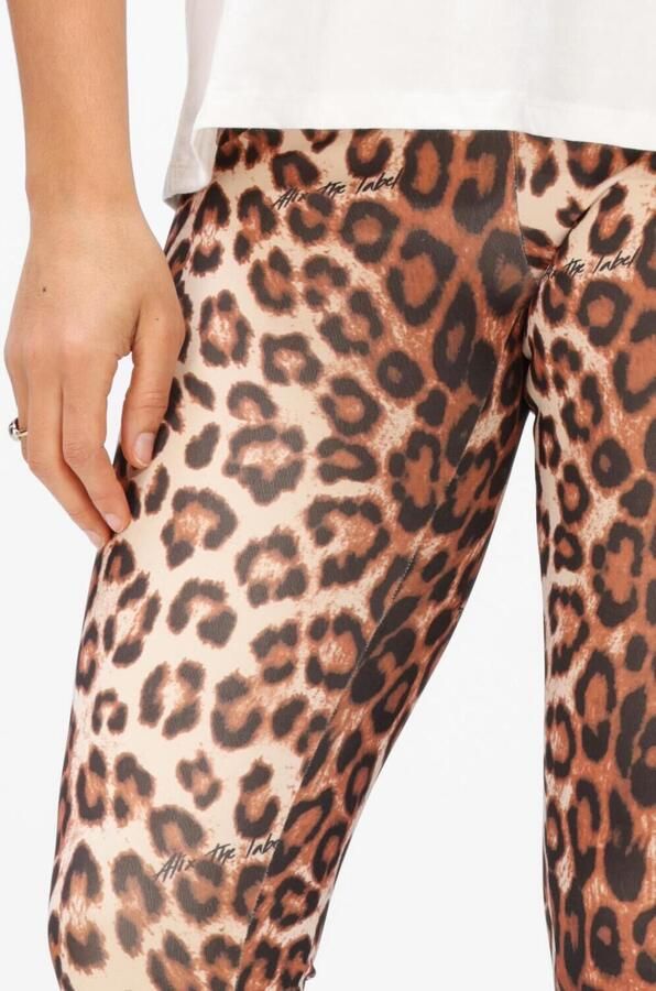 Alix the Label skinny regular waist legging met panterprint bruin - Foto 3
