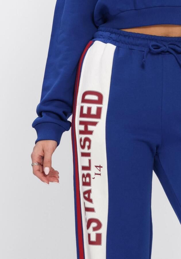 ALIX THE LABEL Dames Broeken Ladies Knitted Logo Tape Pants Blauw - Foto 3