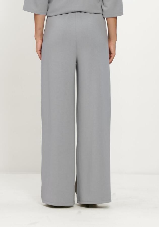 ALIX THE LABEL Dames Broeken Ladies Knitted Scuba Wide Leg Pants Lichtgrijs - Foto 2