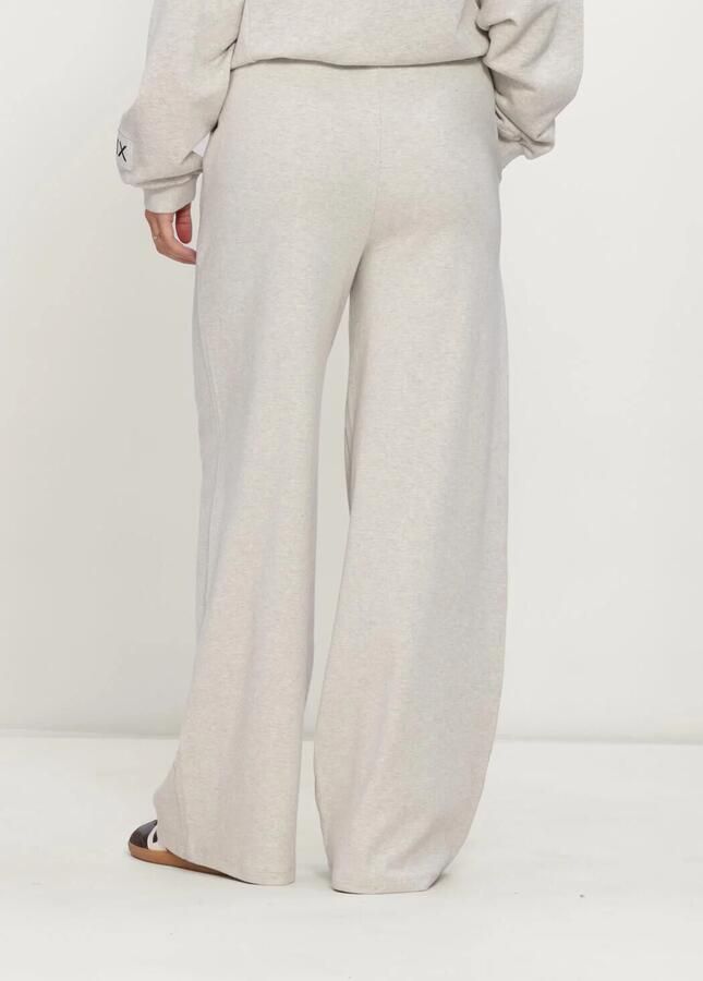 ALIX THE LABEL Dames Broeken Ladies Knitted Wide Leg Pants Lichtgrijs - Foto 2