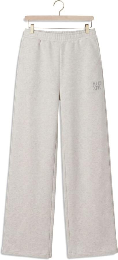 ALIX THE LABEL Dames Broeken Ladies Knitted Wide Leg Pants Lichtgrijs - Foto 4