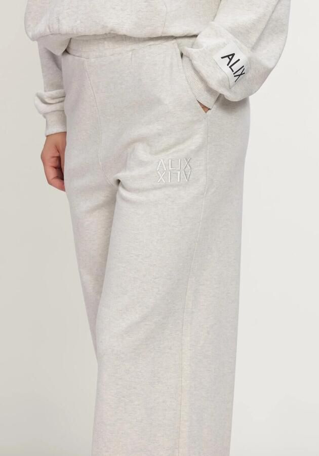 ALIX THE LABEL Dames Broeken Ladies Knitted Wide Leg Pants Lichtgrijs - Foto 3