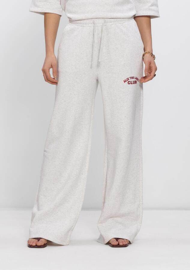 ALIX THE LABEL Dames Broeken Ladies Knitted Wide Leg Sweat Pants Lichtgrijs