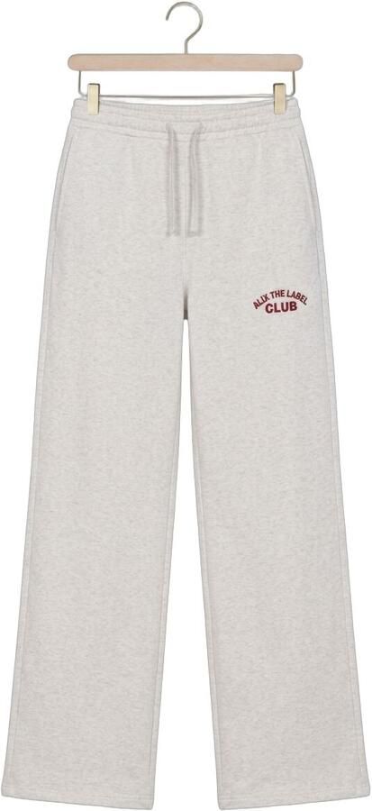 ALIX THE LABEL Dames Broeken Ladies Knitted Wide Leg Sweat Pants Lichtgrijs - Foto 4
