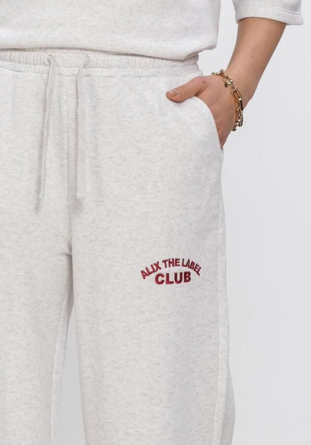 ALIX THE LABEL Dames Broeken Ladies Knitted Wide Leg Sweat Pants Lichtgrijs - Foto 3