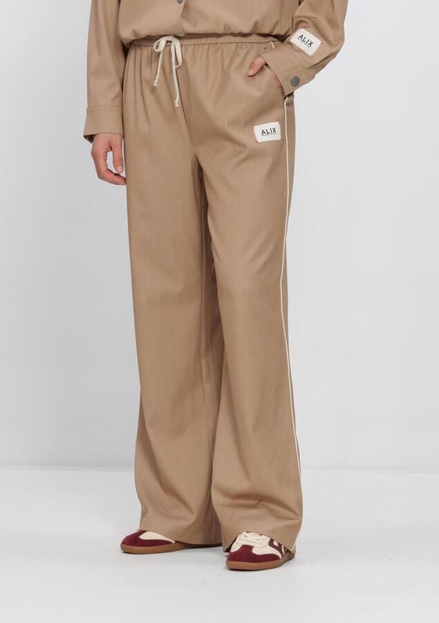 ALIX THE LABEL Dames Broeken Ladies Woven 2 Tone Pants Zand