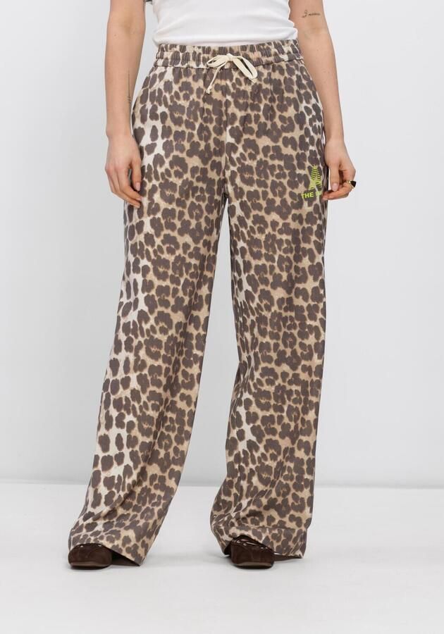 ALIX THE LABEL Dames Broeken Ladies Woven Animal Pants Bruin