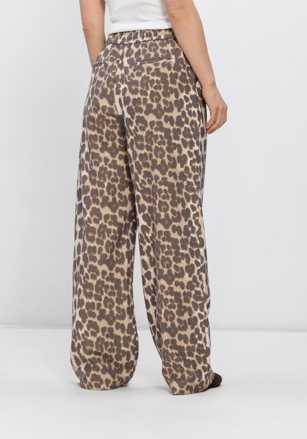 ALIX THE LABEL Dames Broeken Ladies Woven Animal Pants Bruin - Foto 2