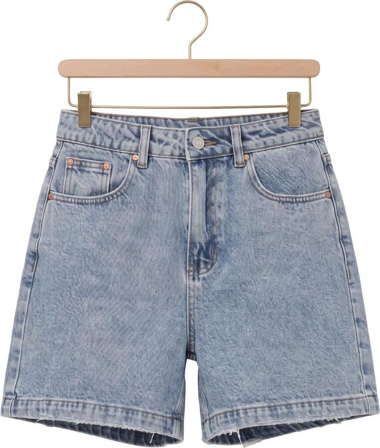 ALIX THE LABEL Dames Broeken Ladies Woven Bermuda Denim Shorts Lichtblauw - Foto 2