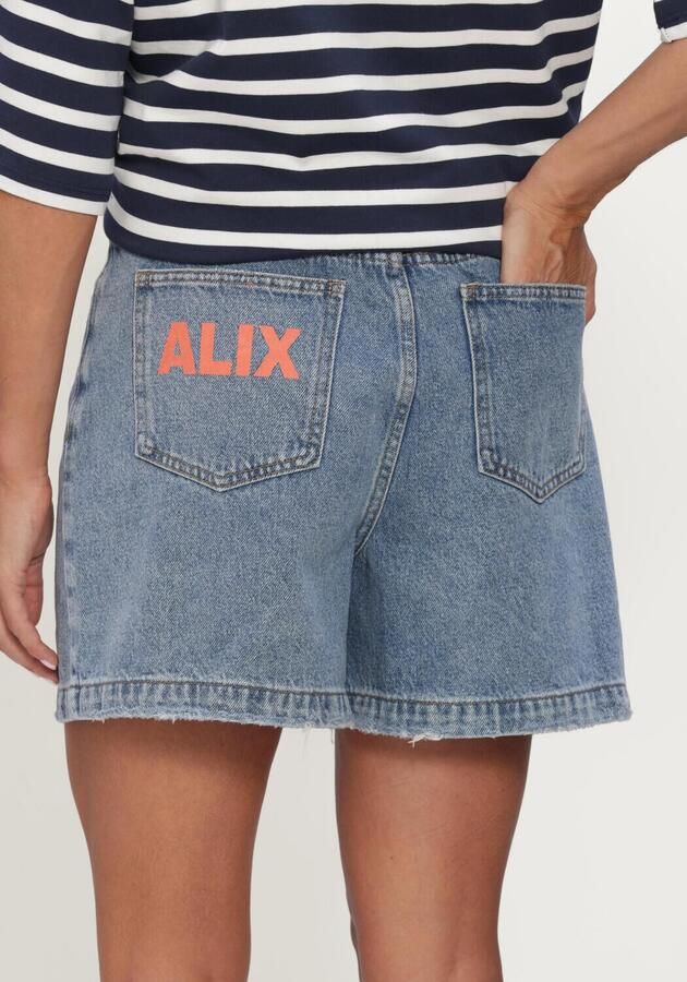 ALIX THE LABEL Dames Broeken Ladies Woven Bermuda Denim Shorts Lichtblauw - Foto 4