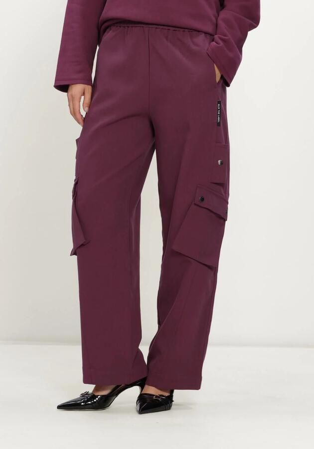 ALIX THE LABEL Dames Broeken Ladies Woven Cargo Pants Bordeaux