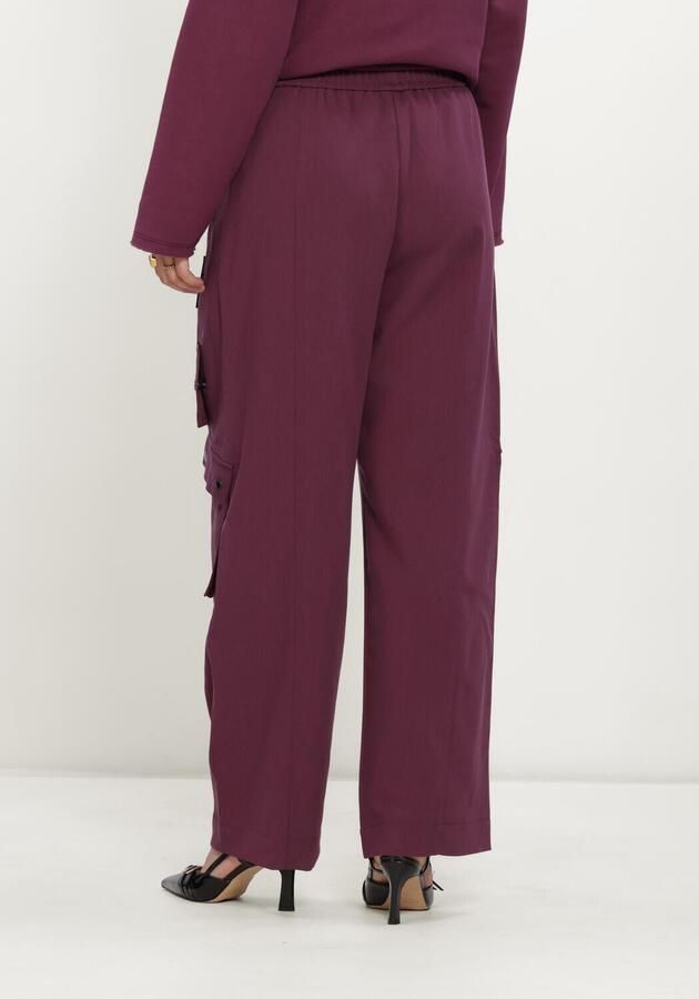 ALIX THE LABEL Dames Broeken Ladies Woven Cargo Pants Bordeaux - Foto 2