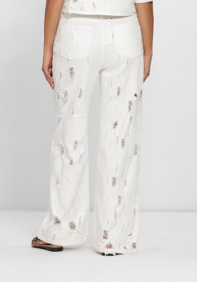 ALIX THE LABEL Dames Broeken Ladies Woven Damaged Denim Pants Wit - Foto 2