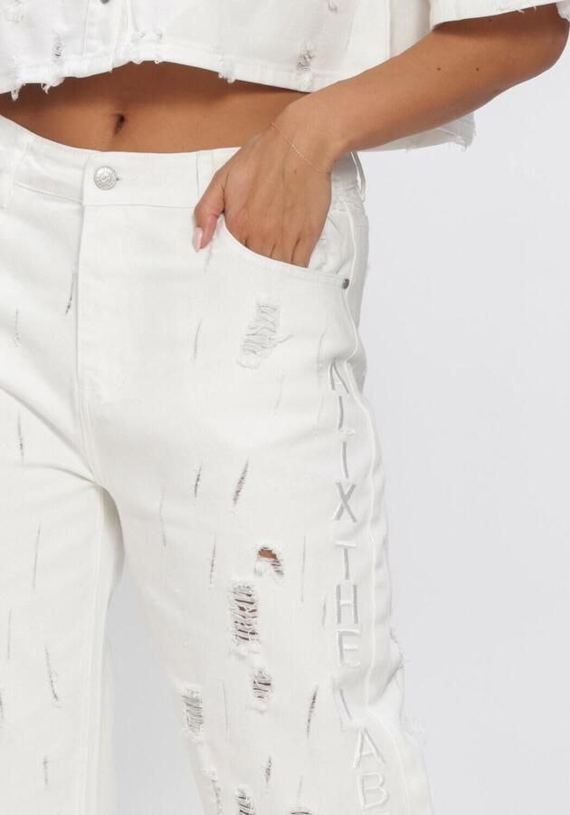 ALIX THE LABEL Dames Broeken Ladies Woven Damaged Denim Pants Wit - Foto 3