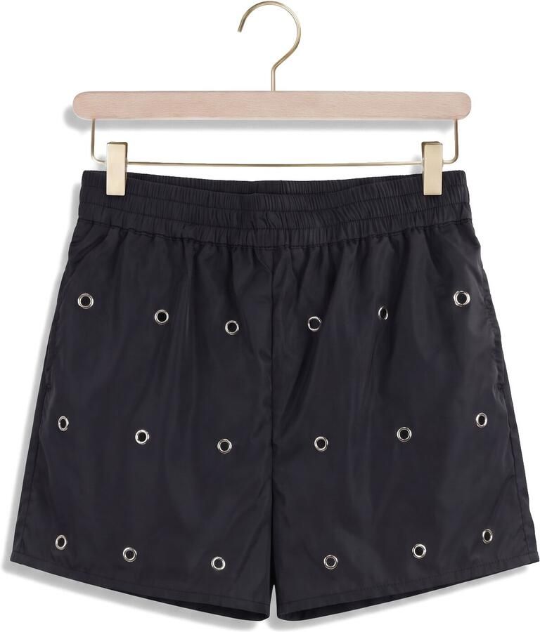 ALIX THE LABEL Dames Broeken Ladies Woven Eyelet Shorts Donkerblauw - Foto 2