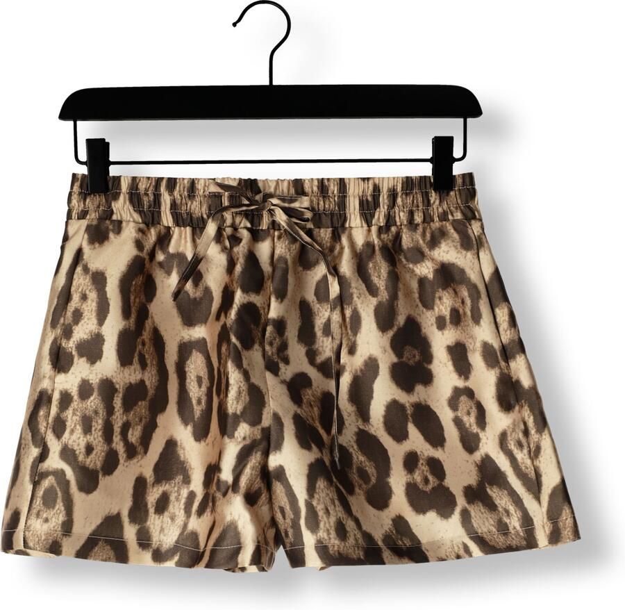 ALIX THE LABEL Dames Broeken Ladies Woven Jaquar Shorts Bruin