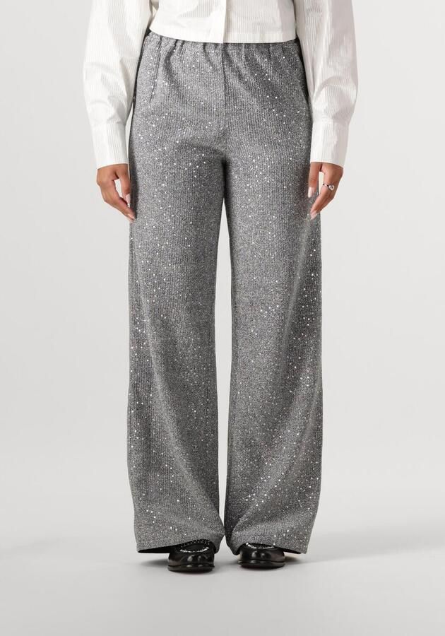 Alix the Label wide leg high waist broek zilver met pailletten - Foto 4