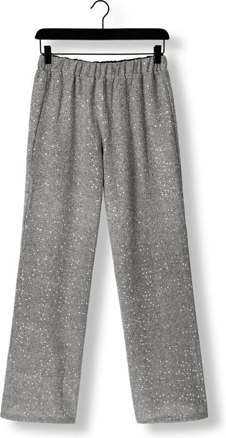 Alix the Label wide leg high waist broek zilver met pailletten - Foto 3