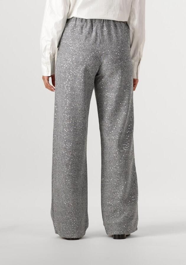 Alix the Label wide leg high waist broek zilver met pailletten