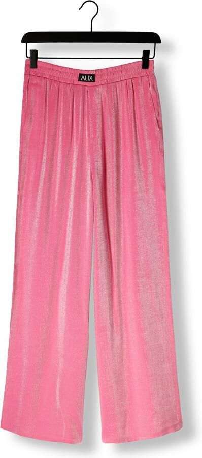ALIX THE LABEL Dames Broeken Ladies Woven Shine Wide Leg Pants Roze - Foto 3