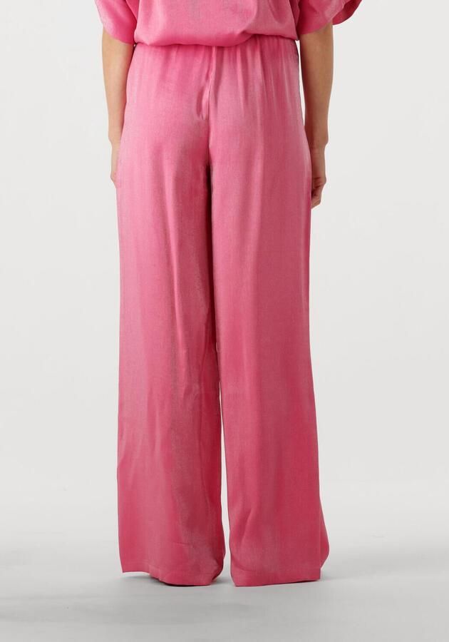 ALIX THE LABEL Dames Broeken Ladies Woven Shine Wide Leg Pants Roze