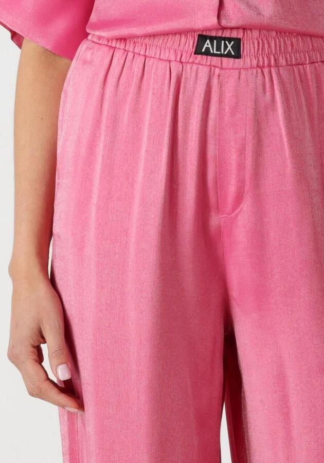 ALIX THE LABEL Dames Broeken Ladies Woven Shine Wide Leg Pants Roze - Foto 2