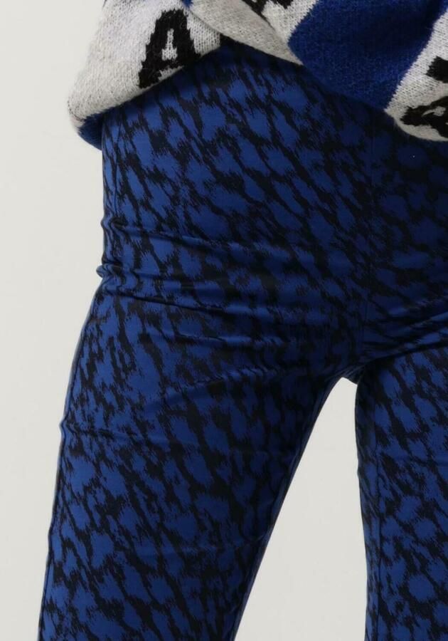 ALIX THE LABEL Dames Broeken Ladies Woven Sketchy Animal Flared Pants Blauw - Foto 2