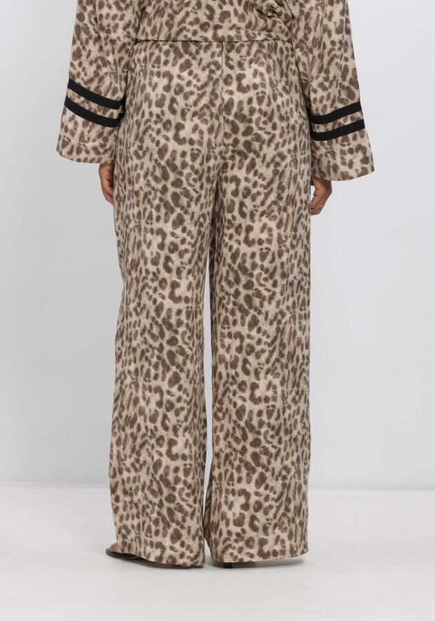 Alix the Label wide leg high waist casual broek met dierenprint bruin - Foto 2