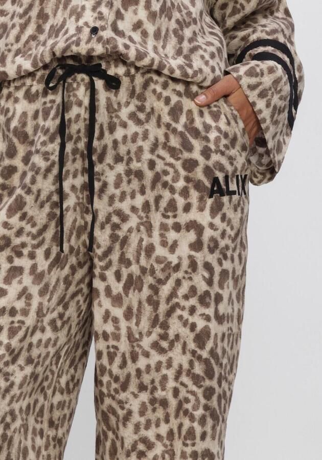 Alix the Label wide leg high waist casual broek met dierenprint bruin - Foto 3