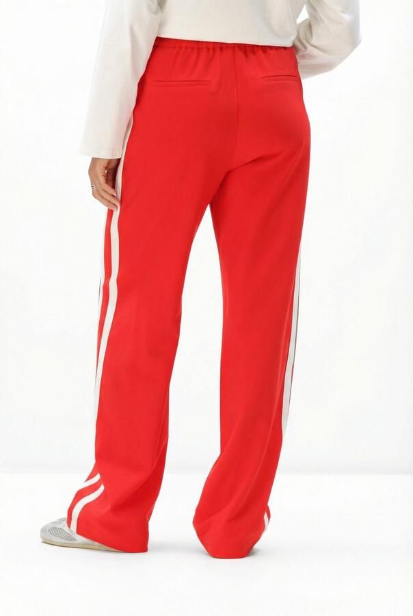ALIX THE LABEL Dames Broeken Ladies Woven Strass Stripe Pants Rood - Foto 2