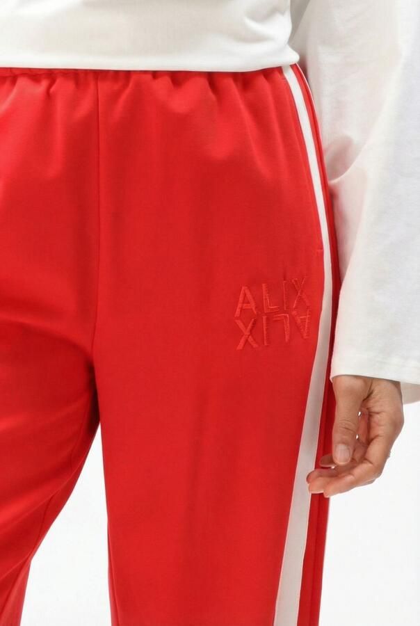 ALIX THE LABEL Dames Broeken Ladies Woven Strass Stripe Pants Rood - Foto 3