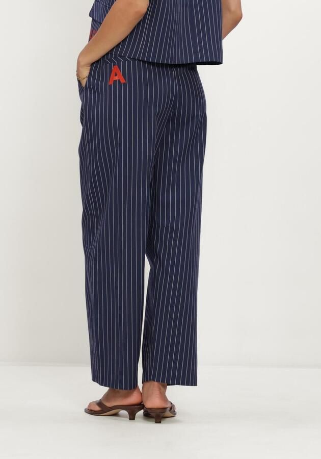 ALIX THE LABEL Dames Broeken Ladies Woven Striped Barrel Pants Donkerblauw - Foto 2