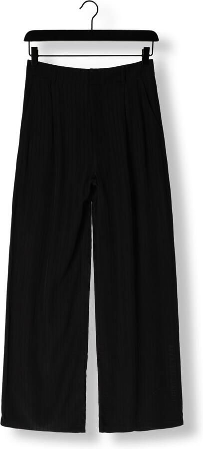 ALIX THE LABEL Dames Broeken Ladies Woven Stripy Wide Leg Pants Zwart - Foto 3