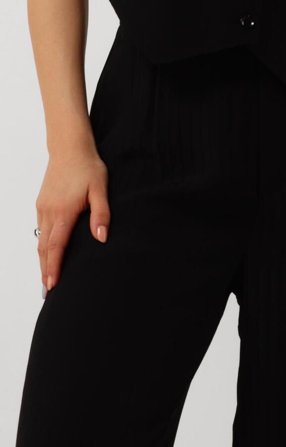 ALIX THE LABEL Dames Broeken Ladies Woven Stripy Wide Leg Pants Zwart - Foto 2