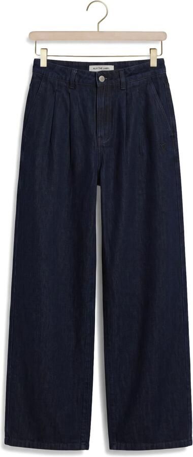 ALIX THE LABEL Dames Broeken Ladies Woven Wide Leg Denim Pants Donkerblauw - Foto 4